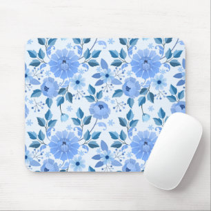 cute Seamless pattern with flowers and leaves on b Mouse Pad