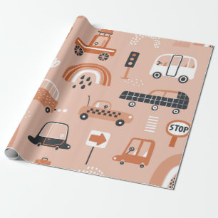 Cute seamless pattern with toy cars. Cartoon cars, Wrapping Paper