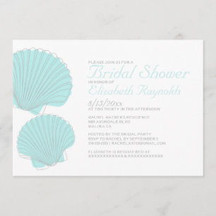 Cute Seashells Destination Bridal Shower Invite