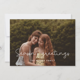 Cute Season's Greetings Family Photo Holiday Card