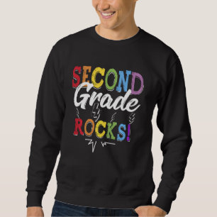 Cute Second Grade Rocks Team 2nd Grade Teacher Stu Sweatshirt