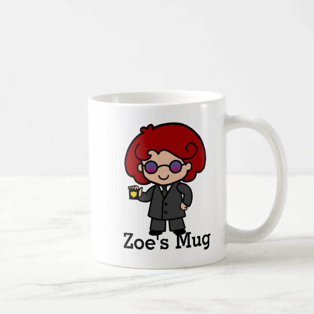 Cute Secret Agent Girl Coffee Mug (Right)