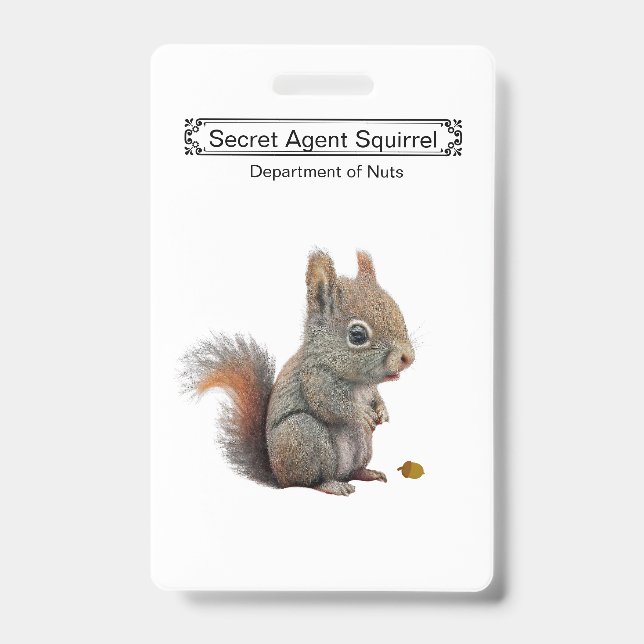 Cute Secret Agent I.D. Name Badge  (Front)