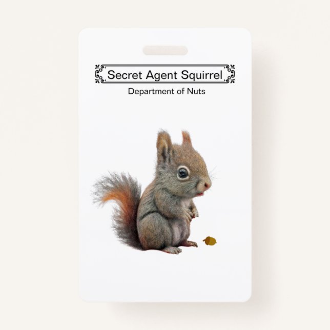 Cute Secret Agent I.D. Name Badge  (Front)