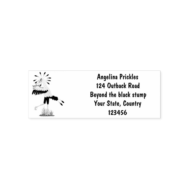 Cute secretary bird writing notes cartoon self-inking stamp (Design)
