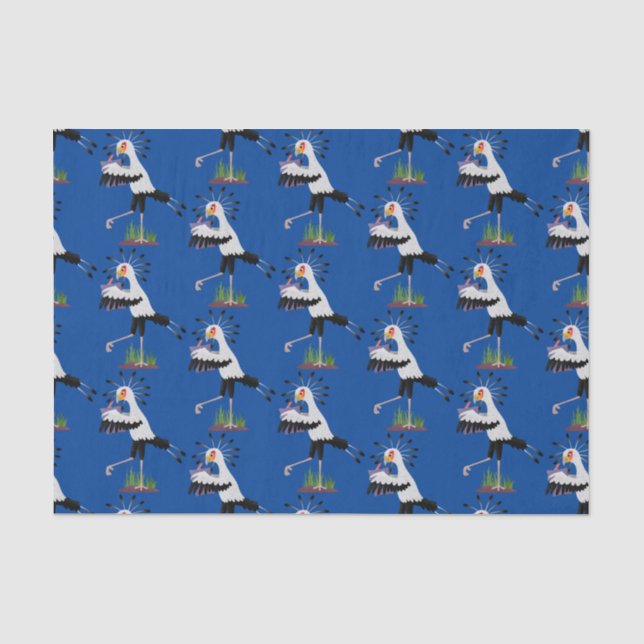 Cute secretary bird writing notes cartoon tissue paper (Front)