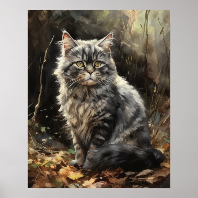 Cute Selkirk Rex Cat Art Imprimer Poster (Devant)
