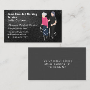 Cute Senior Companion or Elderly Caregiver  Business Card