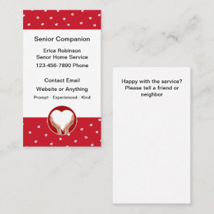 Cute Senior Home Companion Business Cards