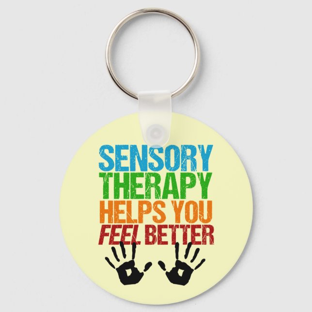 Cute Sensory Therapy OT Handprints Keychain (Front)