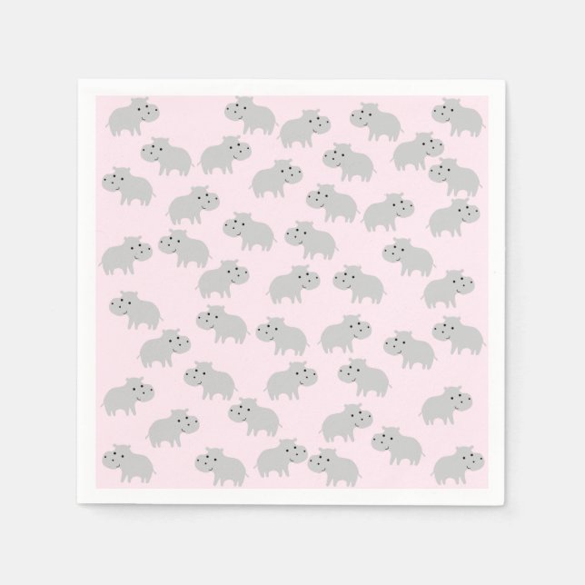 Cute serviettes en papier hippo (Devant)