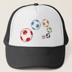 Cute set of soccer balls trucker hat