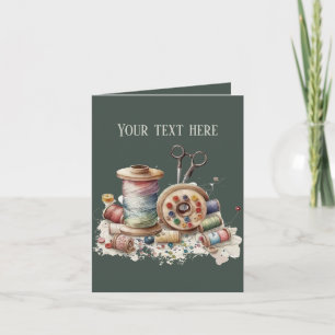 Cute sewing lovers add message card