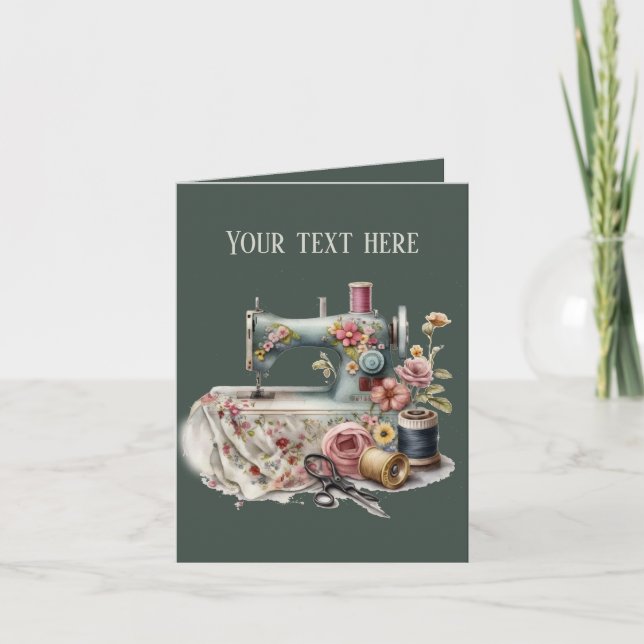 Cute sewing lovers add message card (Front)
