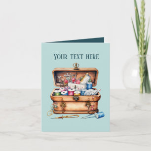 Cute sewing lovers add text  card