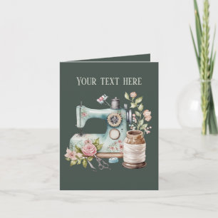 Cute sewing lovers add text card
