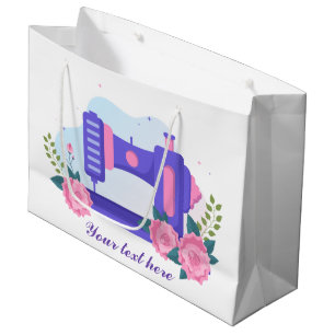 cute sewing lovers gifting add text large gift bag
