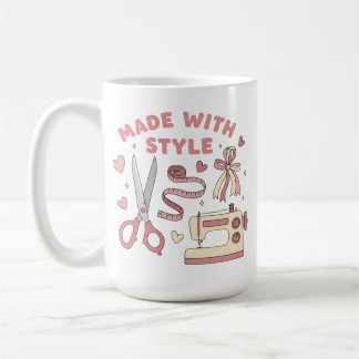 Cute Sewing Machine Made With Style Tailor Coffee Mug