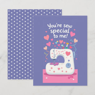 Cute Sewing Machine Valentines Day Card