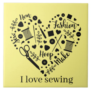 cute sewing room crafting tile