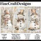 Cute Shabby Chic Snowmen Beige AL8 Decoupage