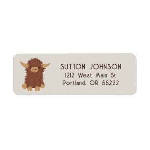 Cute, shaggy Highland cow custom design