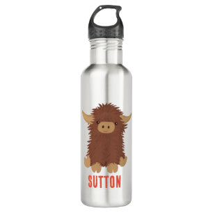 Cute, shaggy Highland cow custom design 710 Ml Water Bottle
