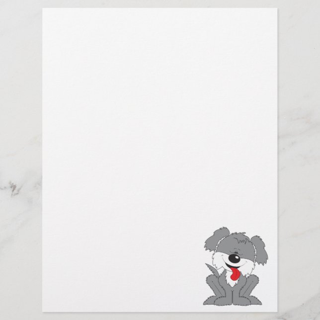 Cute Shaggy Puppy Cartoon (Front)