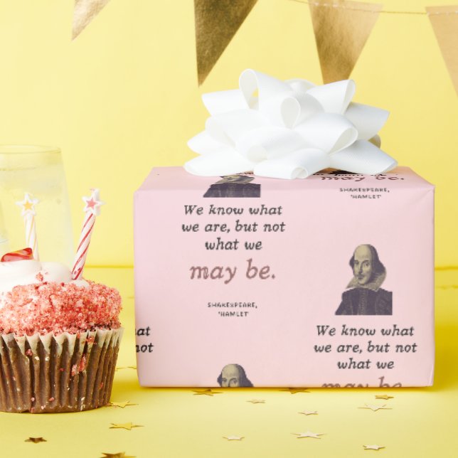 Cute Shakespeare Inspiration Vintage Graduation Wrapping Paper (Birthday Party)