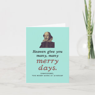 Cute Shakespeare Merry Days Theatre Birthday  Card