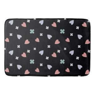 Cute Shamrock Hearts Lucky Love Pattern Bath Mat