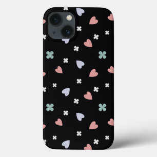 Cute Shamrock Hearts Lucky Love Pattern iPhone 13 Case