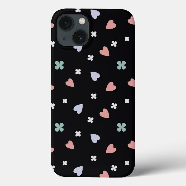 Cute Shamrock Hearts Lucky Love Pattern Case-Mate iPhone Case (Back)