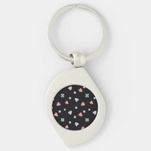 Cute Shamrock Hearts Lucky Love Pattern Keychain