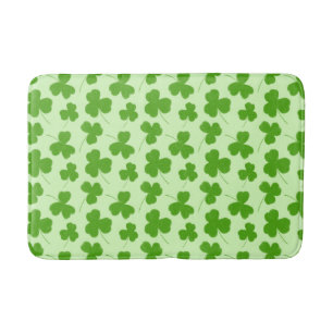 Cute Shamrock Pattern Green Bath Mat