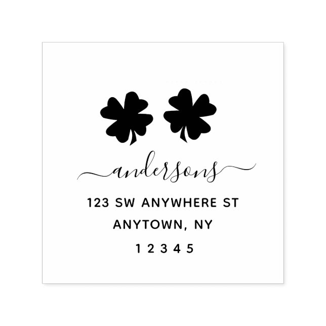 Cute  Shamrock Return Address Personalized Self-inking Stamp (Design)