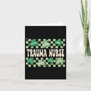 Cute Shamrock St Patricks Day Retro Lucky Trauma N Card