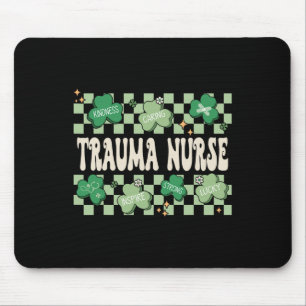 Cute Shamrock St Patricks Day Retro Lucky Trauma N Mouse Pad