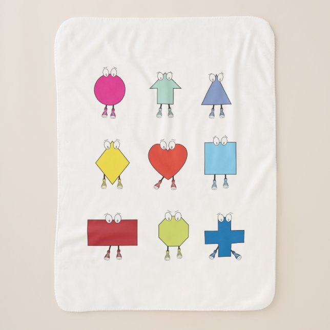 Cute Shape Characters Illustration Design Sherpa Blanket (Front)