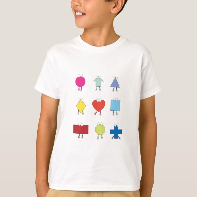 Cute Shape Characters Illustration Design T-Shirt (Front)