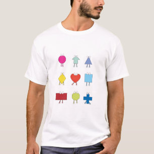 Cute Shape Characters Illustration Design T-Shirt