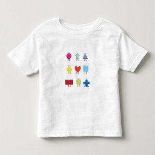 Cute Shape Characters Illustration Design Toddler T-shirt