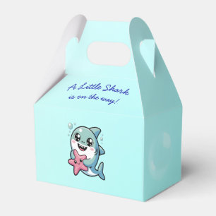 Cute Shark Baby Shower Kawaii Blue Favor Box