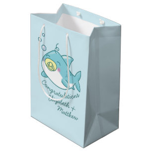 Cute Shark Baby Shower Kawaii Medium Gift Bag