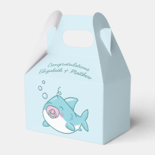 Cute Shark Baby Shower Kawaii Pink Girl Favor Box
