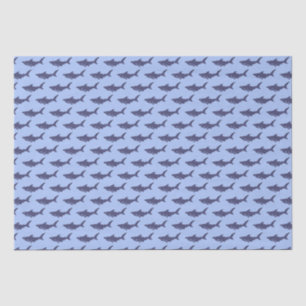 Cute Shark Baby Watercolor Blue Birthday Kids  Tissue Paper