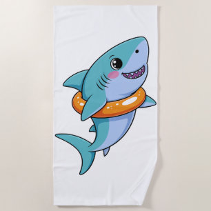 Cute Shark Baby With Float Kids Beach Towel