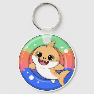 Cute Shark Baby With Float Kids Keychain