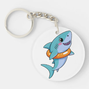Cute Shark Baby With Float   Kids Keychain