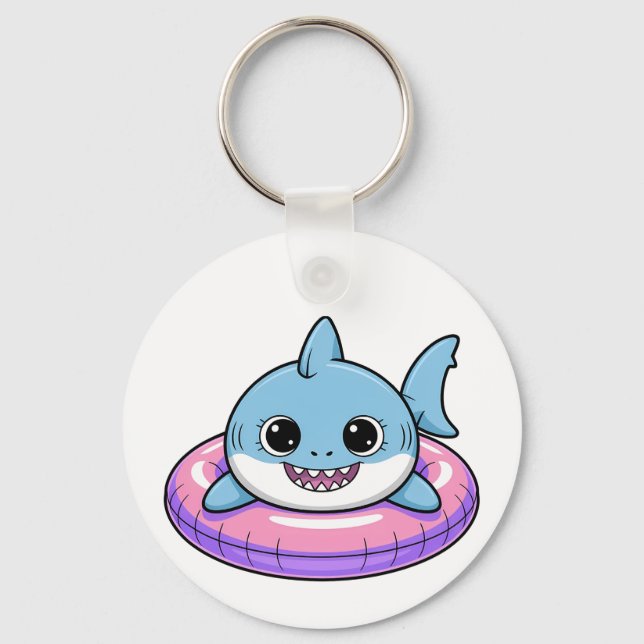 Cute Shark Baby With Float | Kids Keychain (Front)